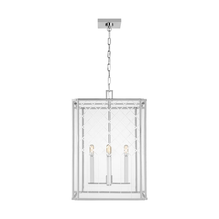 Visual Comfort Studio Erro 4 Light Med Lantern, Nickel/Clear/Diamond