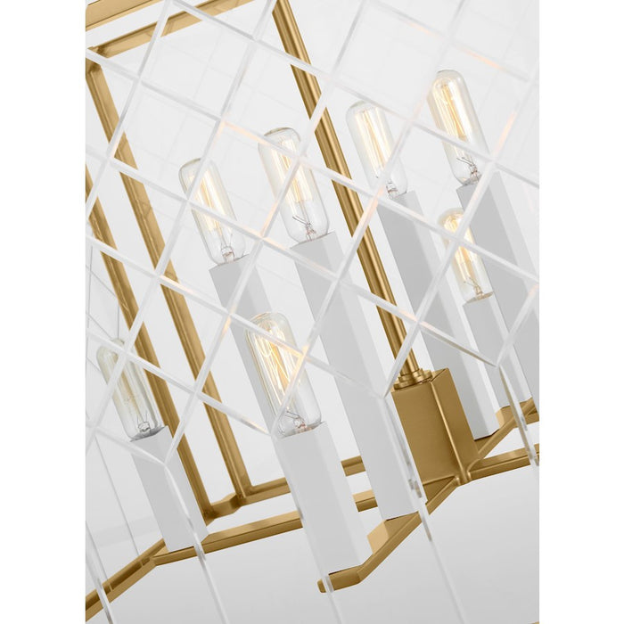 Visual Comfort Studio Erro 8-Lt Large Lantern, Brass/Clear/Diamond