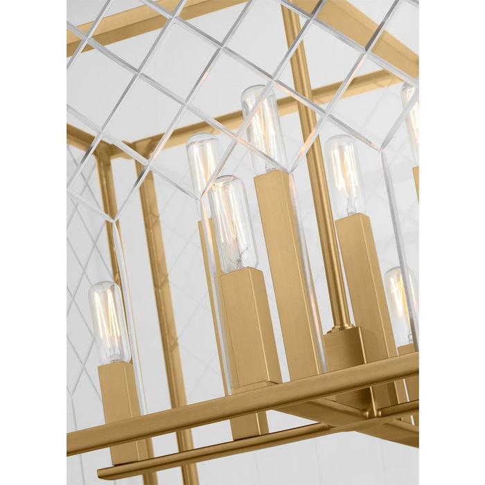 Visual Comfort Studio Erro 8-Lt Large Lantern, Brass/Clear/Diamond