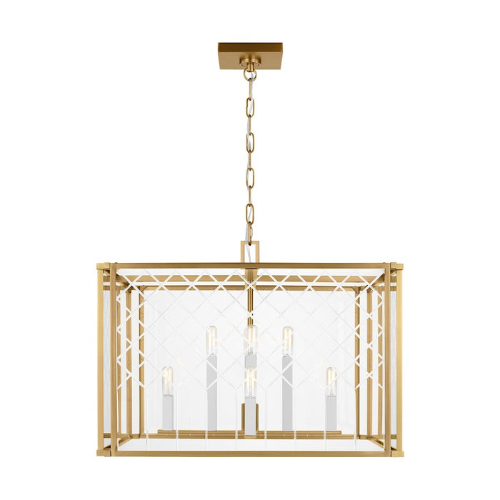 Visual Comfort Studio Erro 8-Lt Large Lantern, Brass/Clear/Diamond