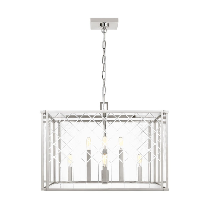 Visual Comfort Studio Erro 8-Lt Large Lantern, Nickel/Clear/Diamond - AC1158PN