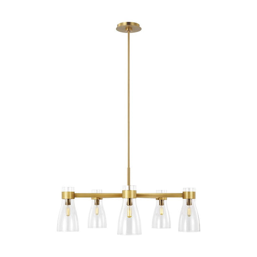 Visual Comfort Studio Moritz 5-Lt Chandelier, Burnished Brass/Clear - AEC1005BBS