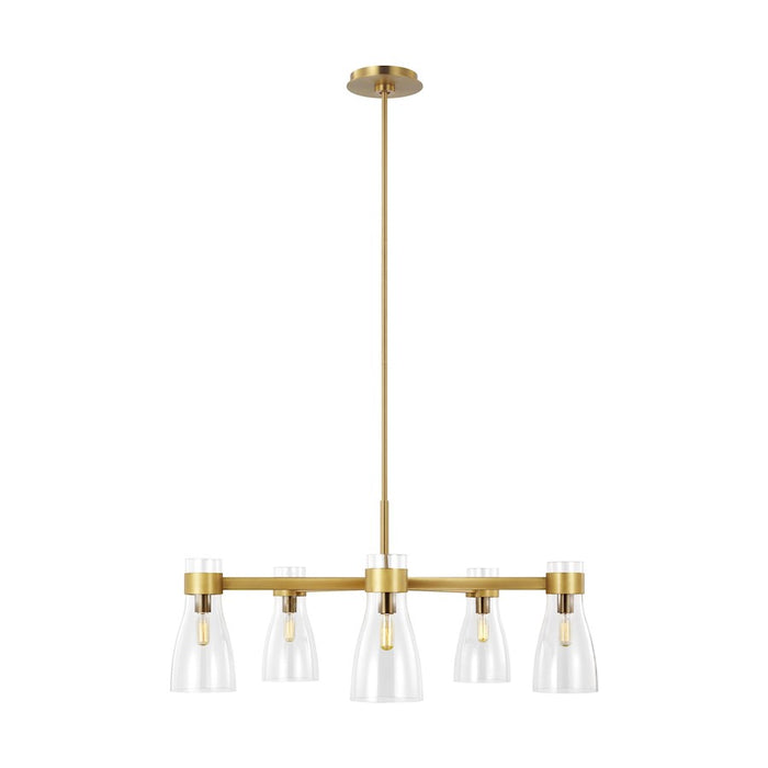 Visual Comfort Studio Moritz 5-Lt Chandelier, Burnished Brass/Clear - AEC1005BBS