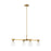 Visual Comfort Studio Moritz 4 Light Linear Chandelier, Brass/Clear - AEC1014BBS