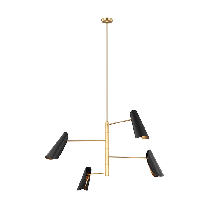 Visual Comfort Studio Tresa 4 Light Chandelier, Midnight/Brass