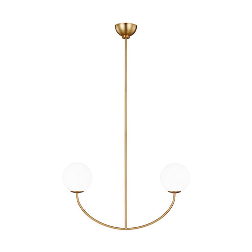 Visual Comfort Studio Galassia 2-Lt Linear Chandelier, Brass/Milk - AEC1042BBS