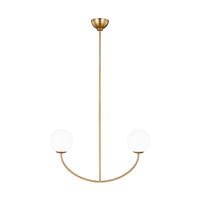 Visual Comfort Studio Galassia 2-Lt Linear Chandelier, Brass/Milk - AEC1042BBS