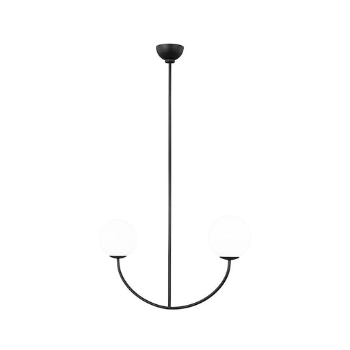 Visual Comfort Studio Galassia 2-Lt Linear Chandelier, Black/Milk