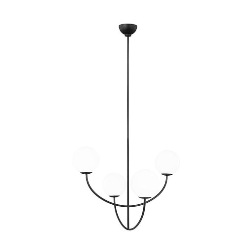 Visual Comfort Studio Galassia 4-Lt Chandelier, Midnight/Milk White - AEC1054MBK