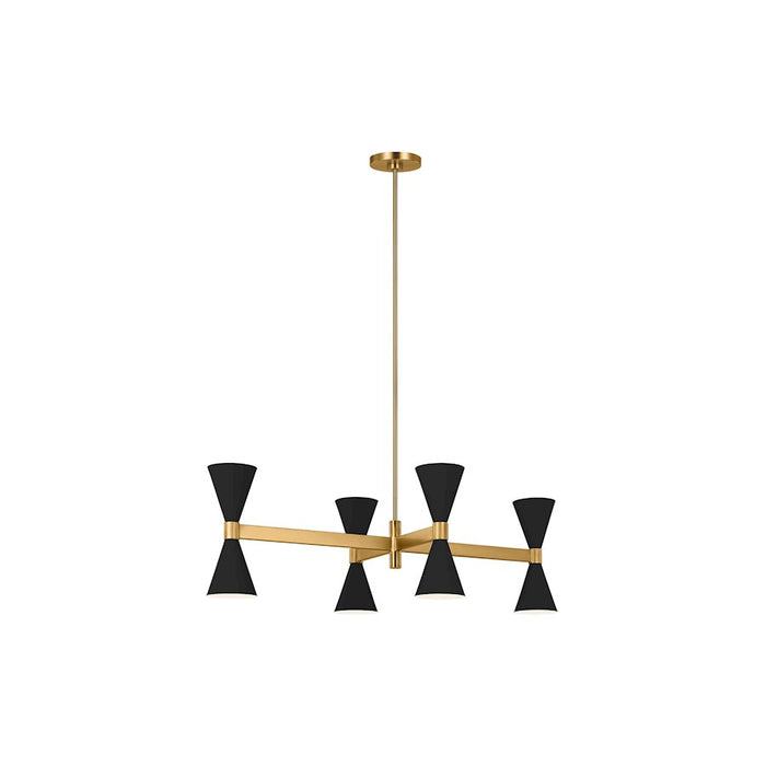 Visual Comfort Studio Albertine 8 Light Linear Chandelier, Midnight