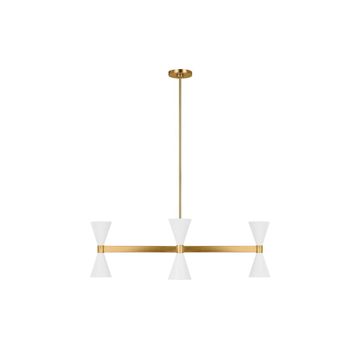 Visual Comfort Studio Albertine 8 Light Linear Chandelier, White