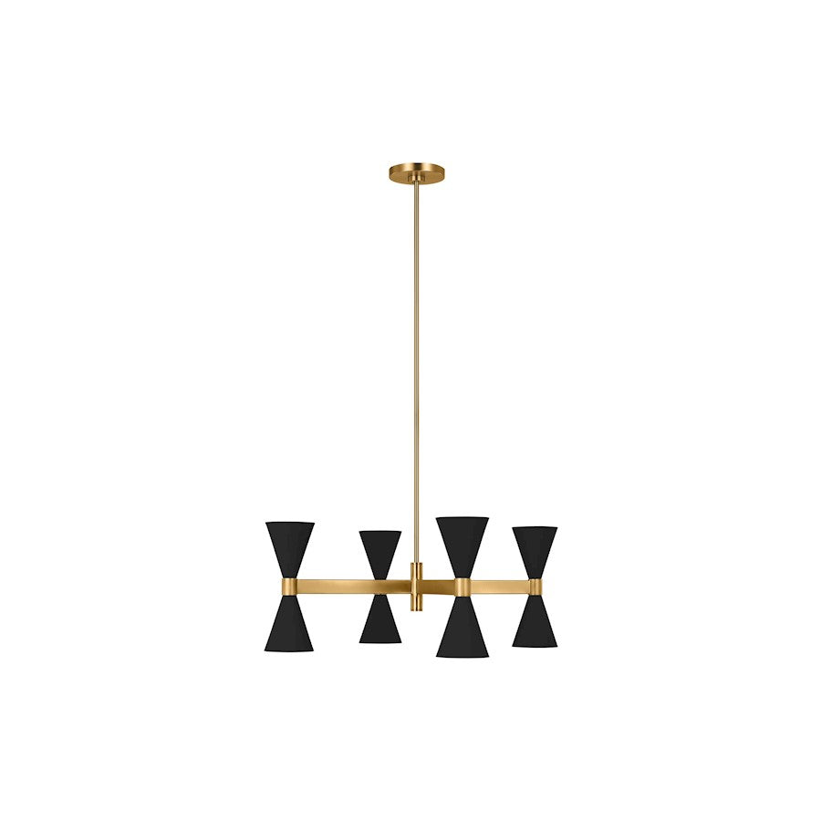 Visual Comfort Studio Albertine 8-Lt XL Chandelier, Black - AEC1078MBK