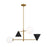 Visual Comfort Studio 1104 Cosmo 4-Lt Chandelier, BK/BS/Milk - AEC1104MBKBBS