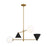 Visual Comfort Studio 1104 Cosmo 4-Lt Chandelier, BK/BS/Milk