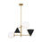 Visual Comfort Studio 1114 Cosmo 4-Lt Chandelier, BK/BS/Milk