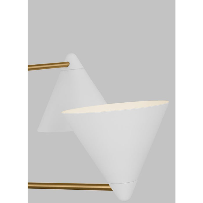 Visual Comfort Studio Cosmo 4 Light Med Chandelier, White/Brass