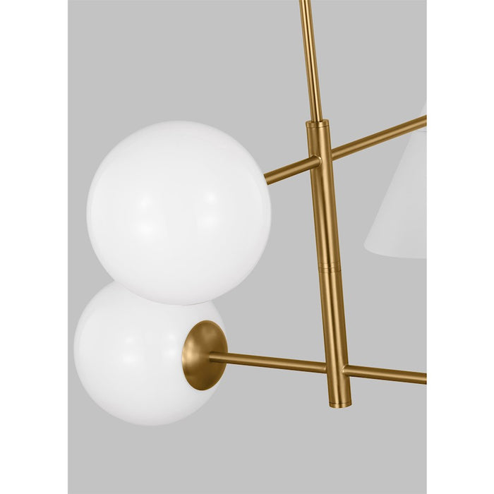 Visual Comfort Studio Cosmo 4 Light Med Chandelier, White/Brass