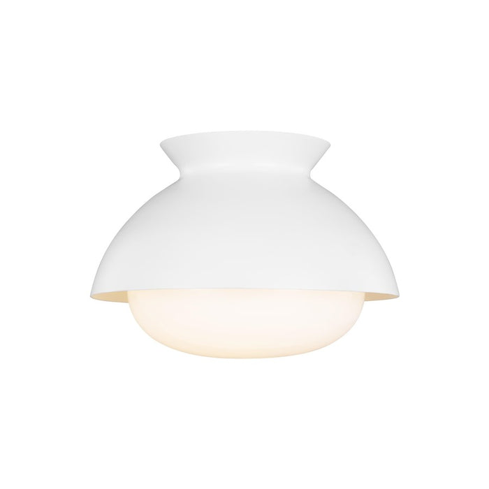 Visual Comfort Studio Lucerne 1 Light Flush, White/Milk White