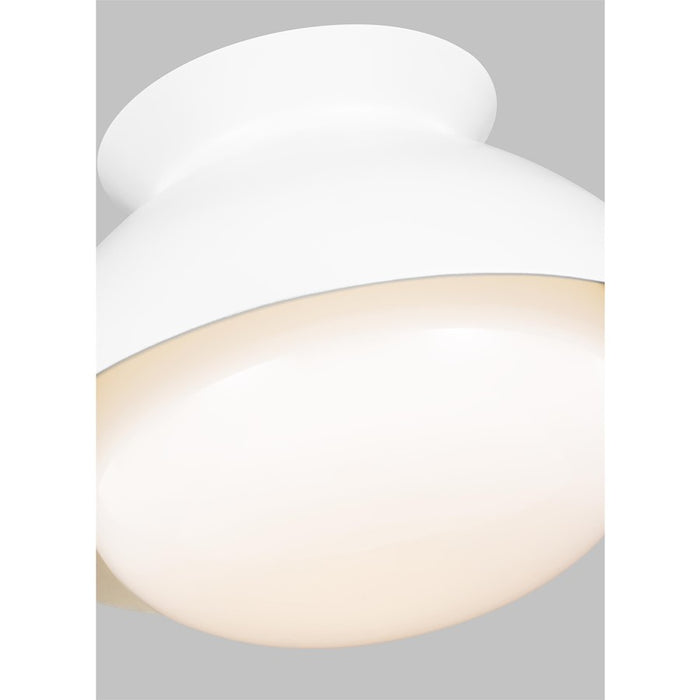 Visual Comfort Studio Lucerne 1 Light Flush, White/Milk White