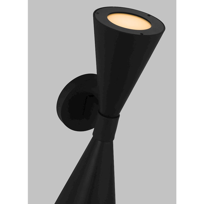 Visual Comfort Studio Albertine 2-Lt Out Sconce, Black/White/Clear