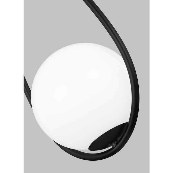 Visual Comfort Studio Galassia 1 Light Pendant, Midnight/Milk White