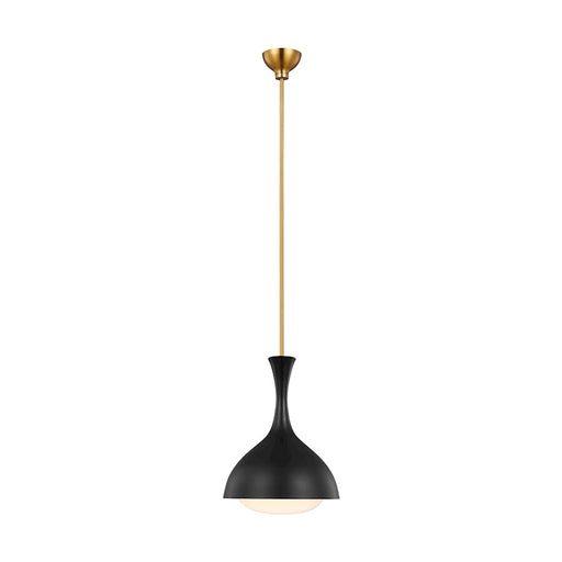 Visual Comfort Studio 1101 Lucerne 1-Lt Pendant, BK/BS/Milk - AEP1011BBSMBK