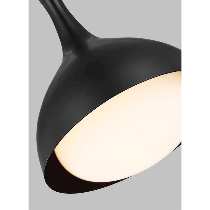 Visual Comfort Studio 1101 Lucerne 1-Lt Pendant, BK/BS/Milk