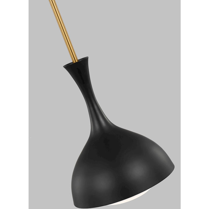 Visual Comfort Studio 1101 Lucerne 1-Lt Pendant, BK/BS/Milk