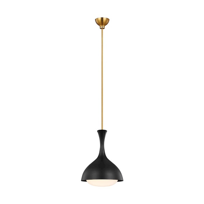 Visual Comfort Studio 1101 Lucerne 1-Lt Pendant, BK/BS/Milk