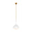 Visual Comfort Studio Lucerne 1 Light Small Pendant, White/Brass - AEP1011BBSMWT