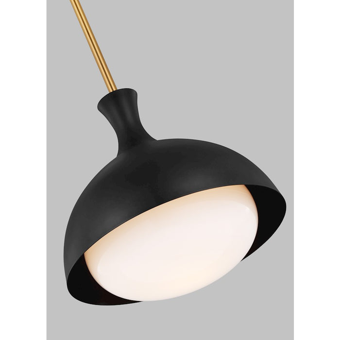 Visual Comfort Studio 1021 Lucerne 1-Lt Pendant, BK/BS/Milk