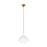 Visual Comfort Studio Lucerne 1 Light Med Pendant, White/Brass - AEP1021BBSMWT