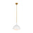 Visual Comfort Studio Lucerne 1 Light Med Pendant, White/Brass