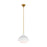 Visual Comfort Studio Lucerne 1 Light Large Pendant, White/Brass - AEP1031BBSMWT