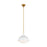 Visual Comfort Studio Lucerne 1 Light Large Pendant, White/Brass