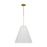 Visual Comfort Studio Remy 1 Light Large Pendant, Brass/White Linen - AEP1041BBS