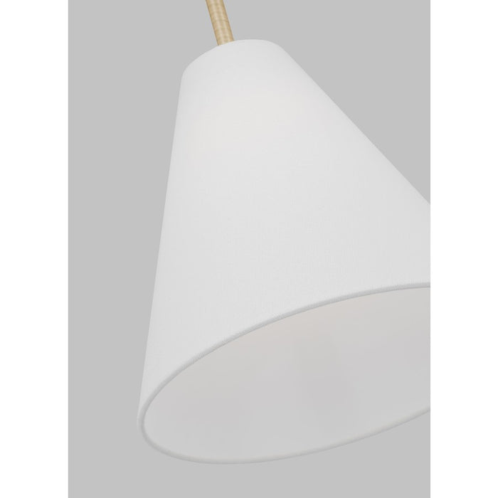 Visual Comfort Studio Remy 1 Light Large Pendant, Brass/White Linen