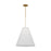 Visual Comfort Studio Remy 1 Light Large Pendant, Brass/White Linen