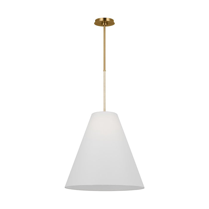 Visual Comfort Studio Remy 1 Light Large Pendant, Brass/White Linen