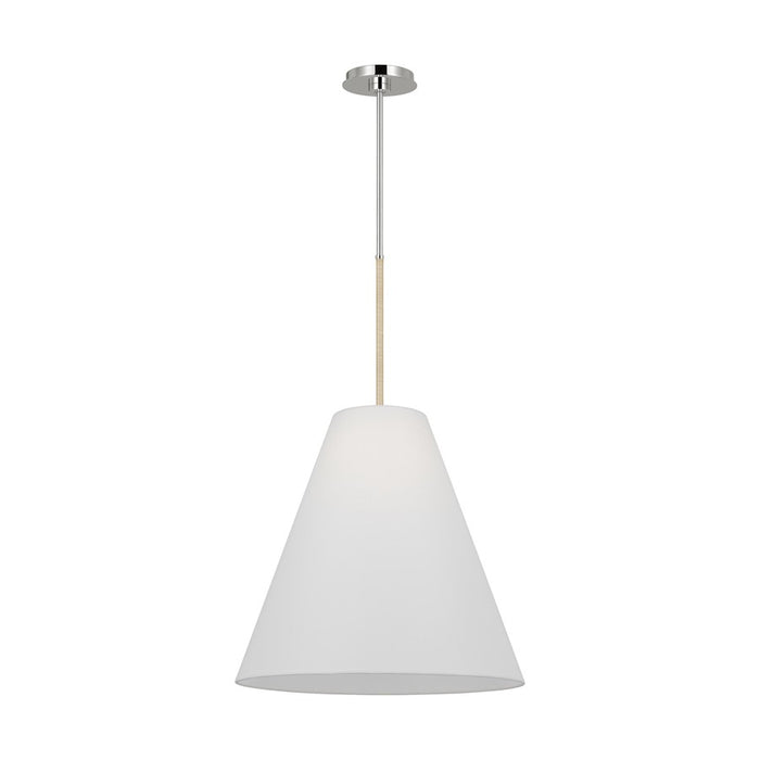 Visual Comfort Studio Remy 1-Lt Large Pendant, PN/White Linen