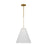 Visual Comfort Studio Remy 1 Light Med Pendant, Brass/White Linen - AEP1051BBS