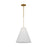 Visual Comfort Studio Remy 1 Light Med Pendant, Brass/White Linen