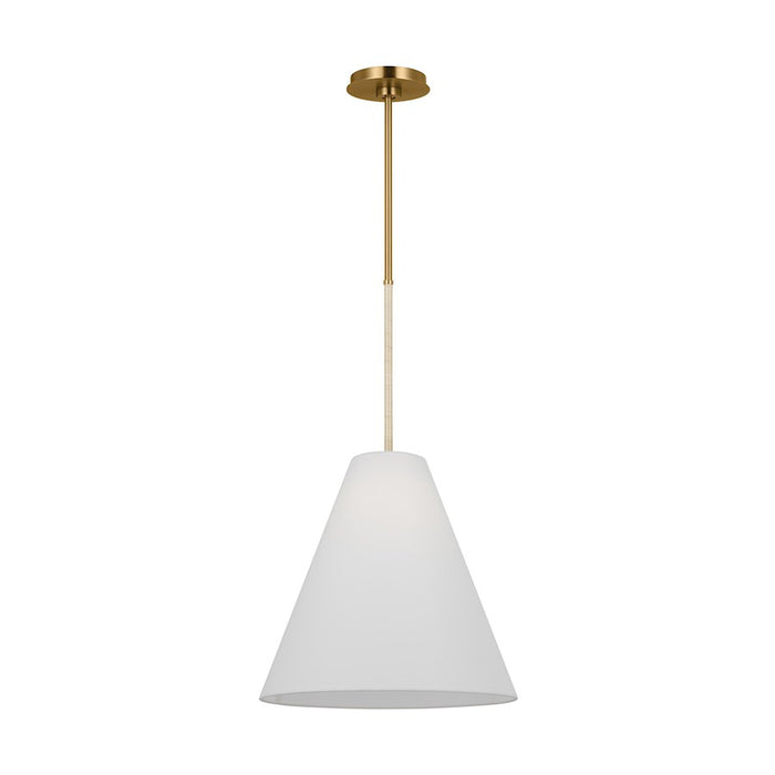 Visual Comfort Studio Remy 1 Light Med Pendant, Brass/White Linen