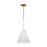 Visual Comfort Studio Remy 1 Light Small Pendant, Brass/White Linen - AEP1061BBS