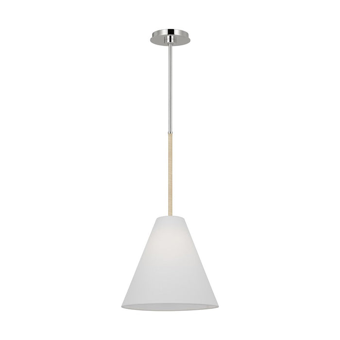 Visual Comfort Studio Remy 1-Lt SM Pendant, PN/White Linen