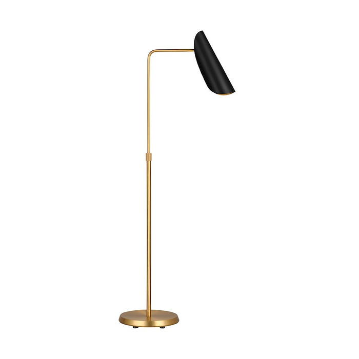 Visual Comfort Studio Tresa 1-Lt Task Floor Lamp, Black/Brass - AET1001BBSMBK1