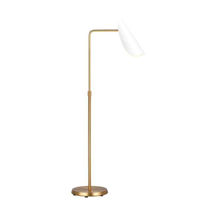 Visual Comfort Studio Tresa 1-Lt Task Floor Lamp, White/Brass - AET1001BBSMWT1