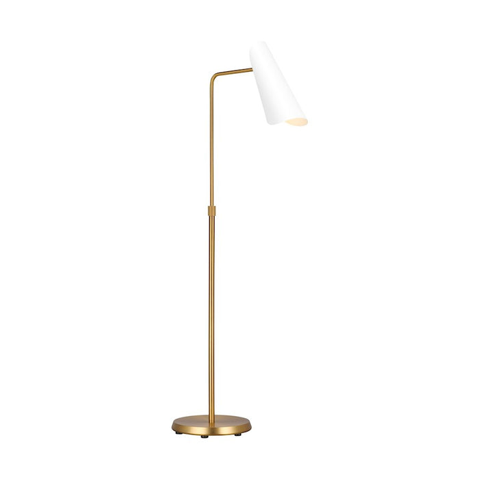 Visual Comfort Studio Tresa 1-Lt Task Floor Lamp, White/Brass