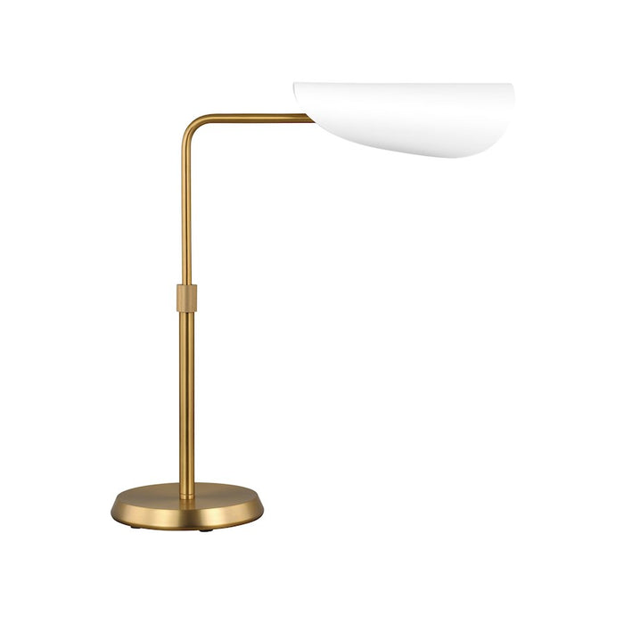 Visual Comfort Studio Tresa 1-Lt Task Table Lamp, White/Brass