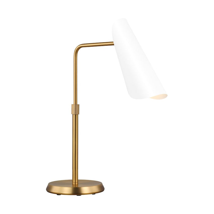 Visual Comfort Studio Tresa 1-Lt Task Table Lamp, White/Brass